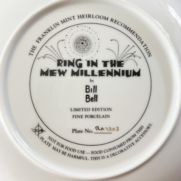 Franklin Mint Heirloom Bill Bell Ring In The Mew Millennium Collector Plate - Picture 8 of 12